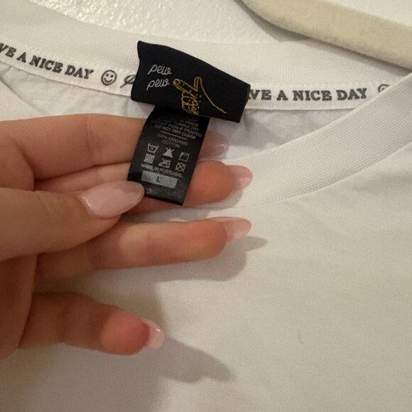 Percival Heavyweight Long Sleeve T Shirt with Spaceman Embroidery - White L - Picture 3 of 6